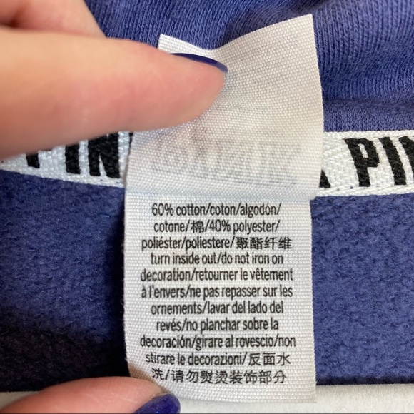 PINK Victoria's Secret 1/4 Zip Sweatshirt Lavender Size Medium - Picture 8 of 8